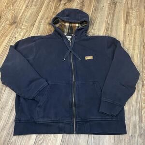 L.L. Bean Hoodie men's L Katahdin Iron Works Full Zip Sweatshirt Flannel Lined